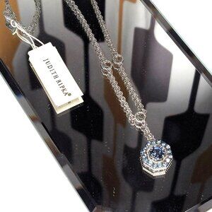 Judith Ripka Necklace Casablanca London Blue Swiss Blue Topaz Sterling NWT